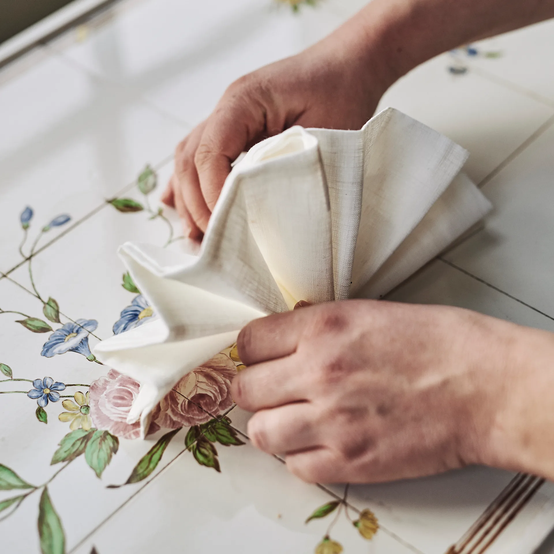 4 Servilletas Clean 45 x 45 cm, white Scandi Living