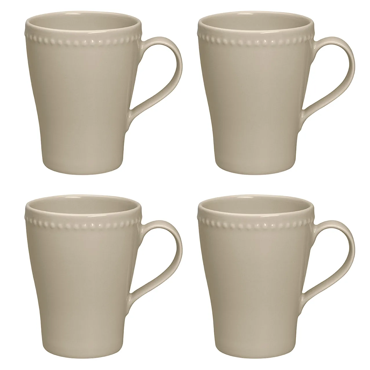 4 Tazas Dots 35 cl, Beige Scandi Living