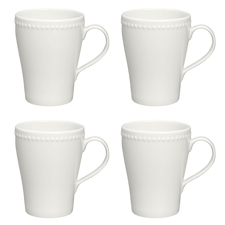 4 Tazas Dots 35 cl - Blanco crema - Scandi Living