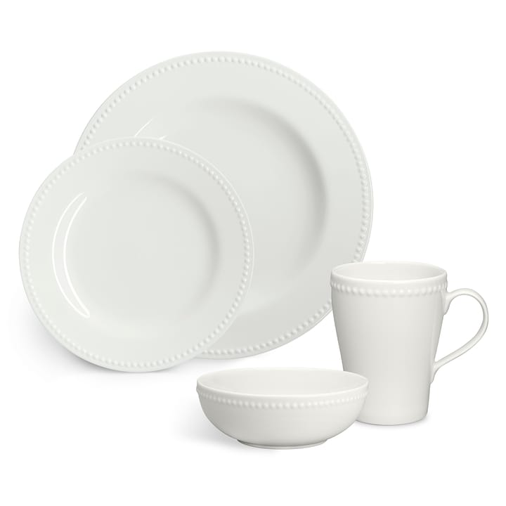 4 Tazas Dots 35 cl, Blanco crema Scandi Living