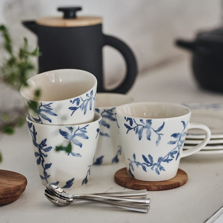 4 Tazas Havspil 30 cl, azul-blanco Scandi Living