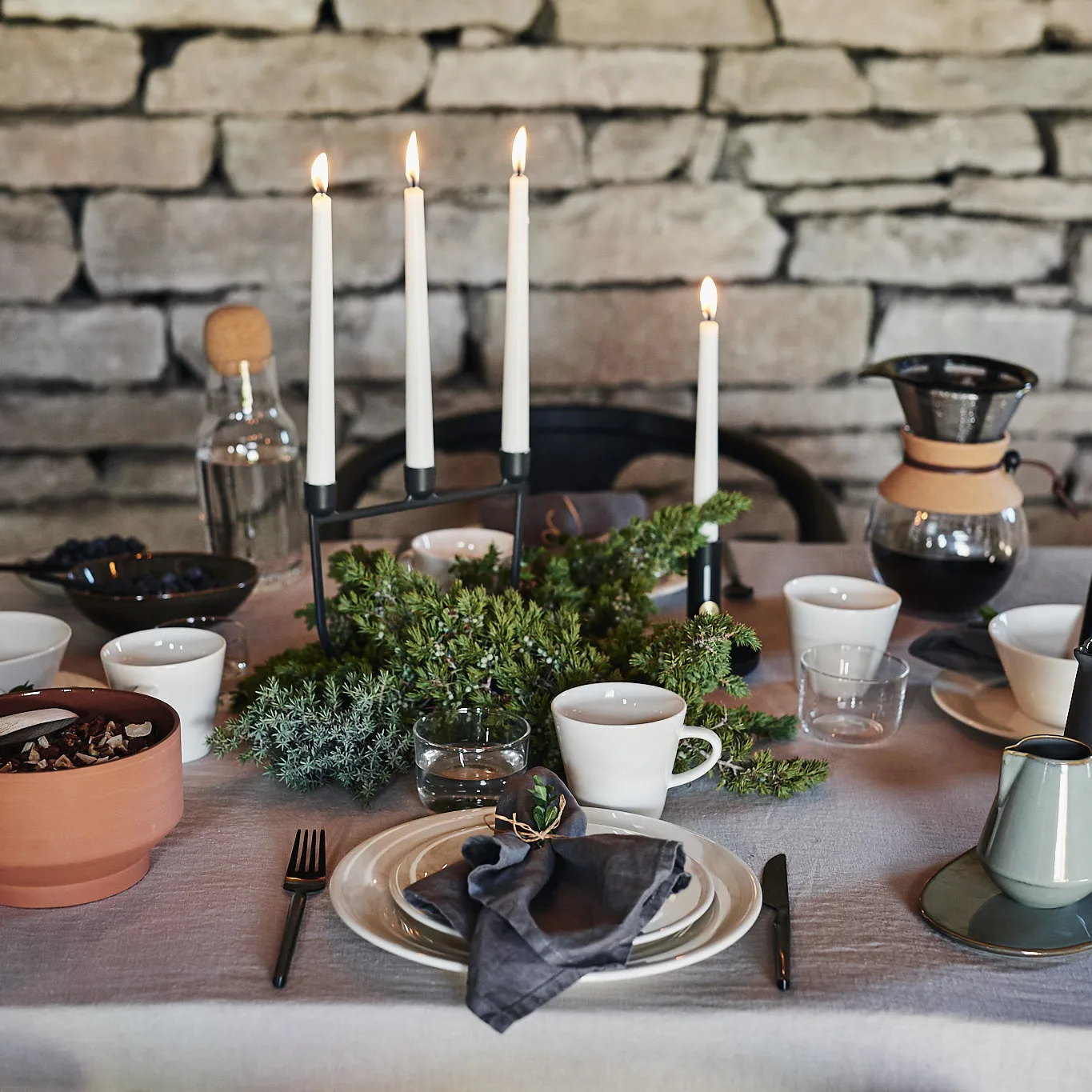 4 Tazas Kalk 30 cl, blanco Scandi Living