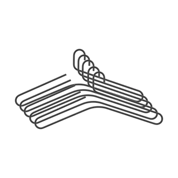 5 Perchas Smooth - Black - Scandi Living