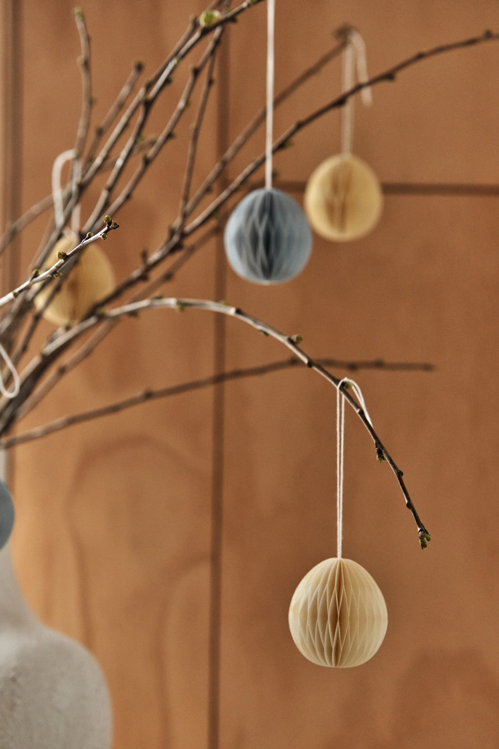 6 Huevos de papel Brooding 7 cm, Beige Scandi Living