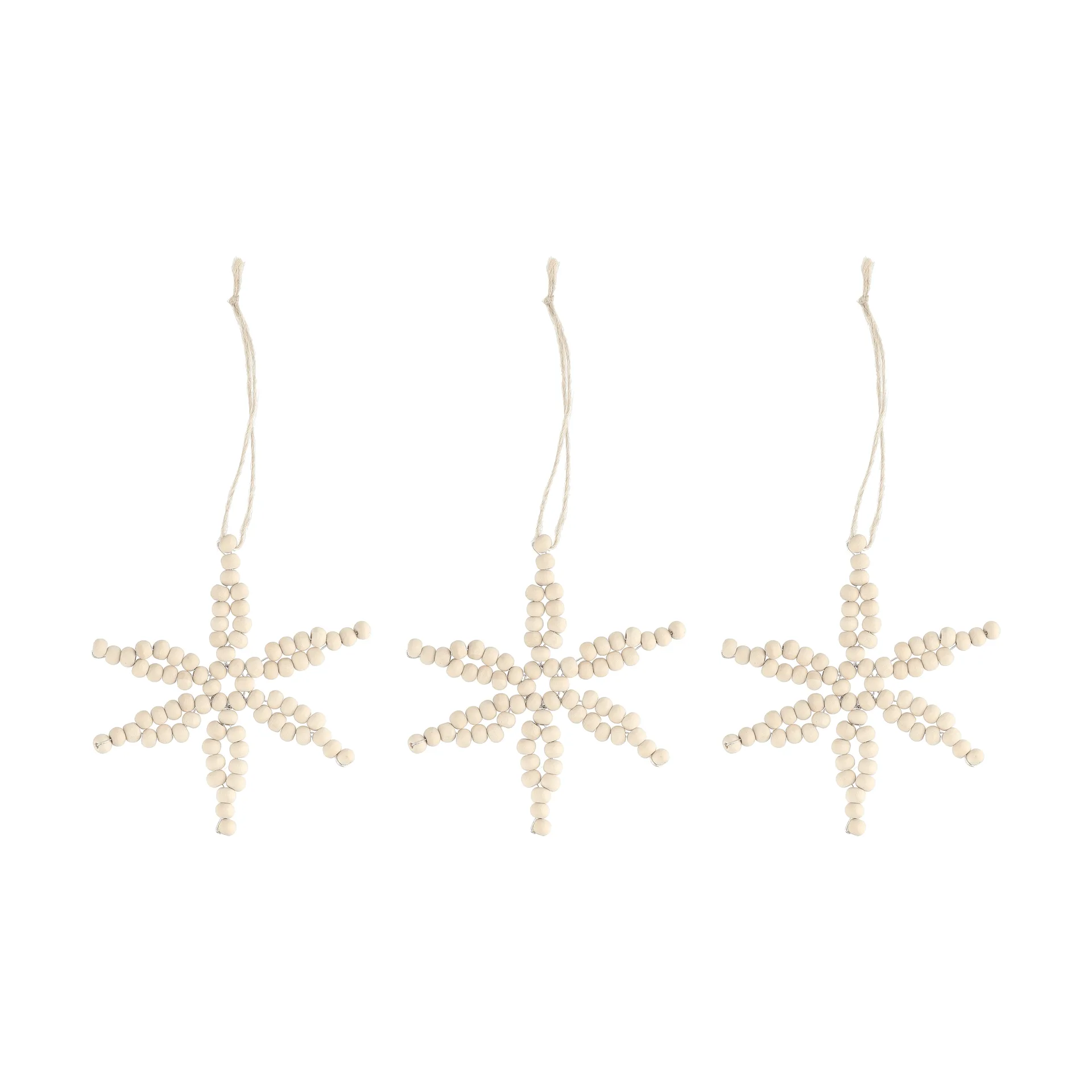 Adorno colgante navideño de copo de nieve Craft, 3-pack, Natural Scandi Living