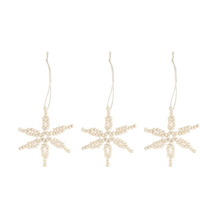 Adorno colgante navideño de copo de nieve Craft, 3-pack - Natural - Scandi Living
