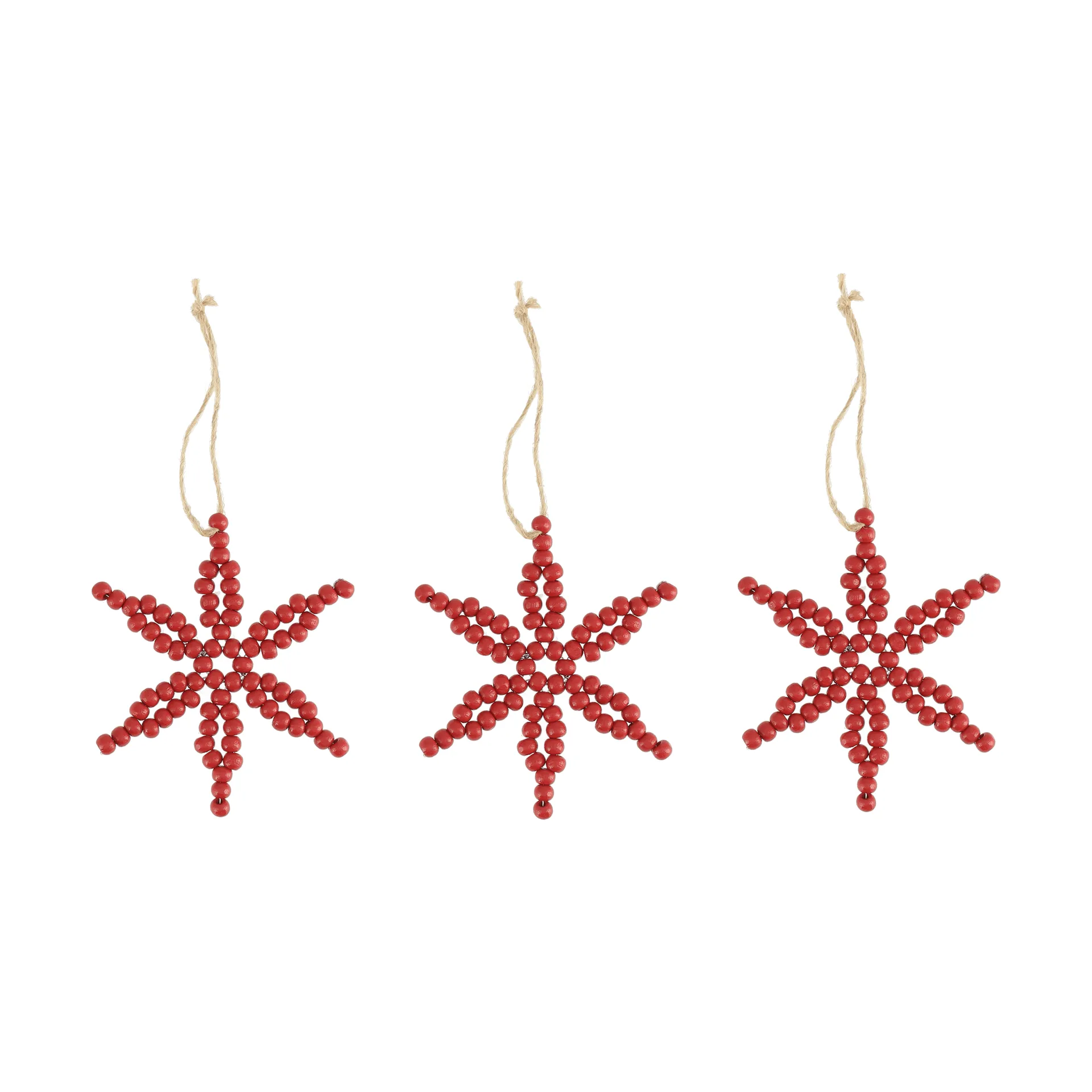 Adorno colgante navideño de copo de nieve Craft, 3-pack, Rojo Scandi Living