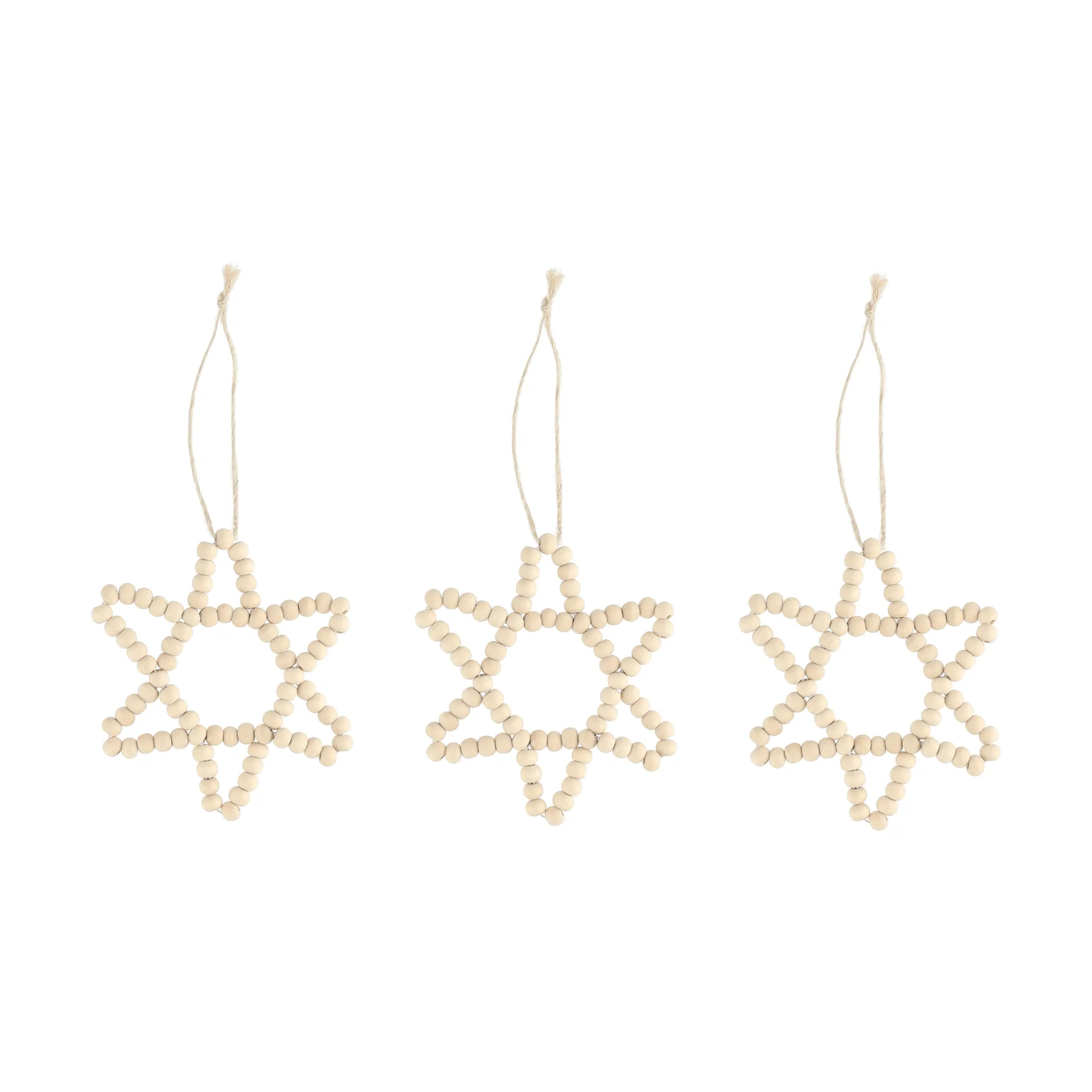 Adorno colgante navideño de estrella Craft, 3-pack, Natural Scandi Living