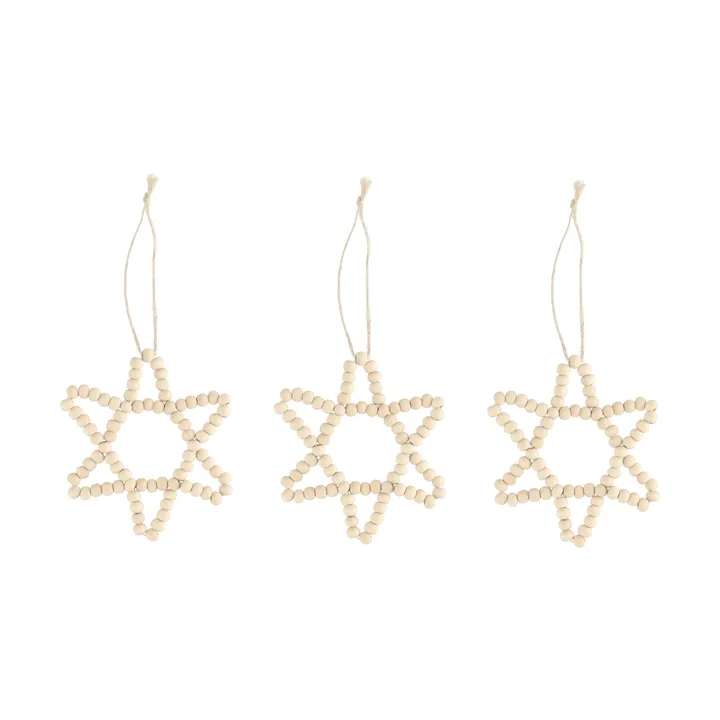Adorno colgante navideño de estrella Craft, 3-pack - Natural - Scandi Living