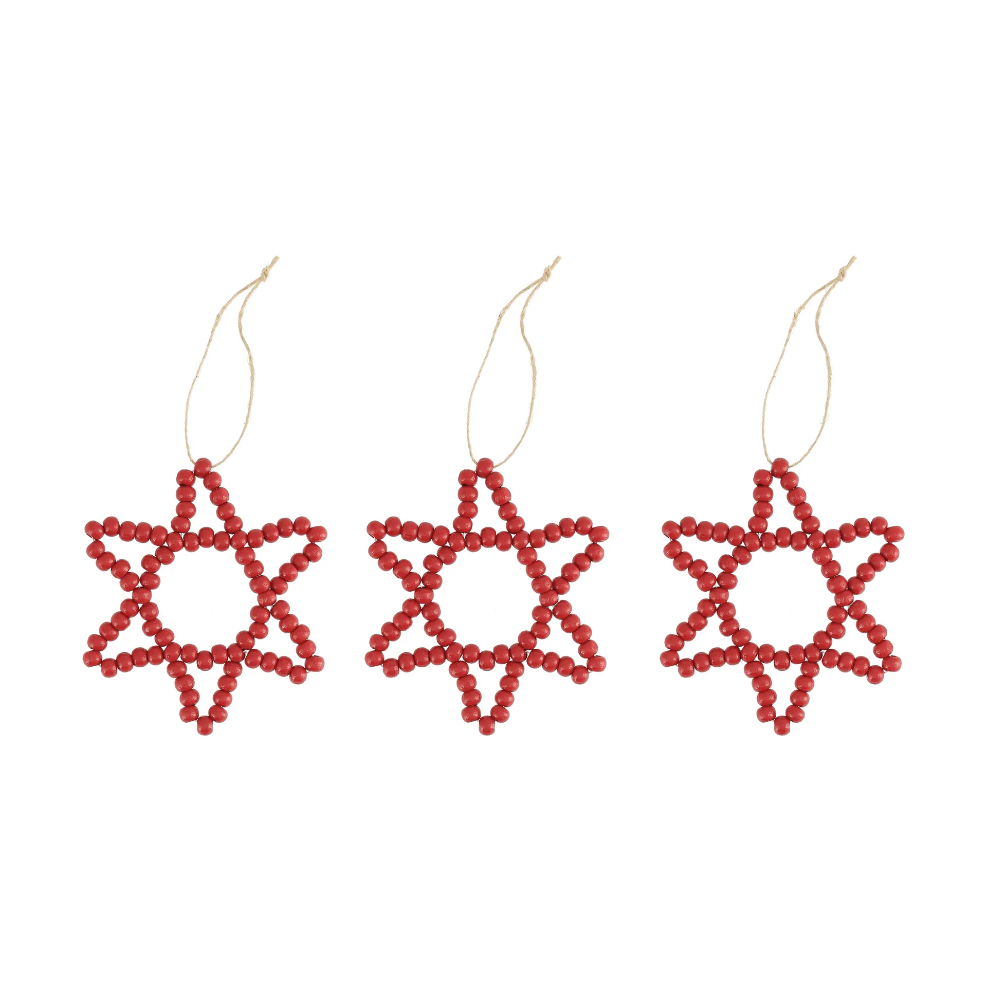 Adorno colgante navideño de estrella Craft, 3-pack, Rojo Scandi Living