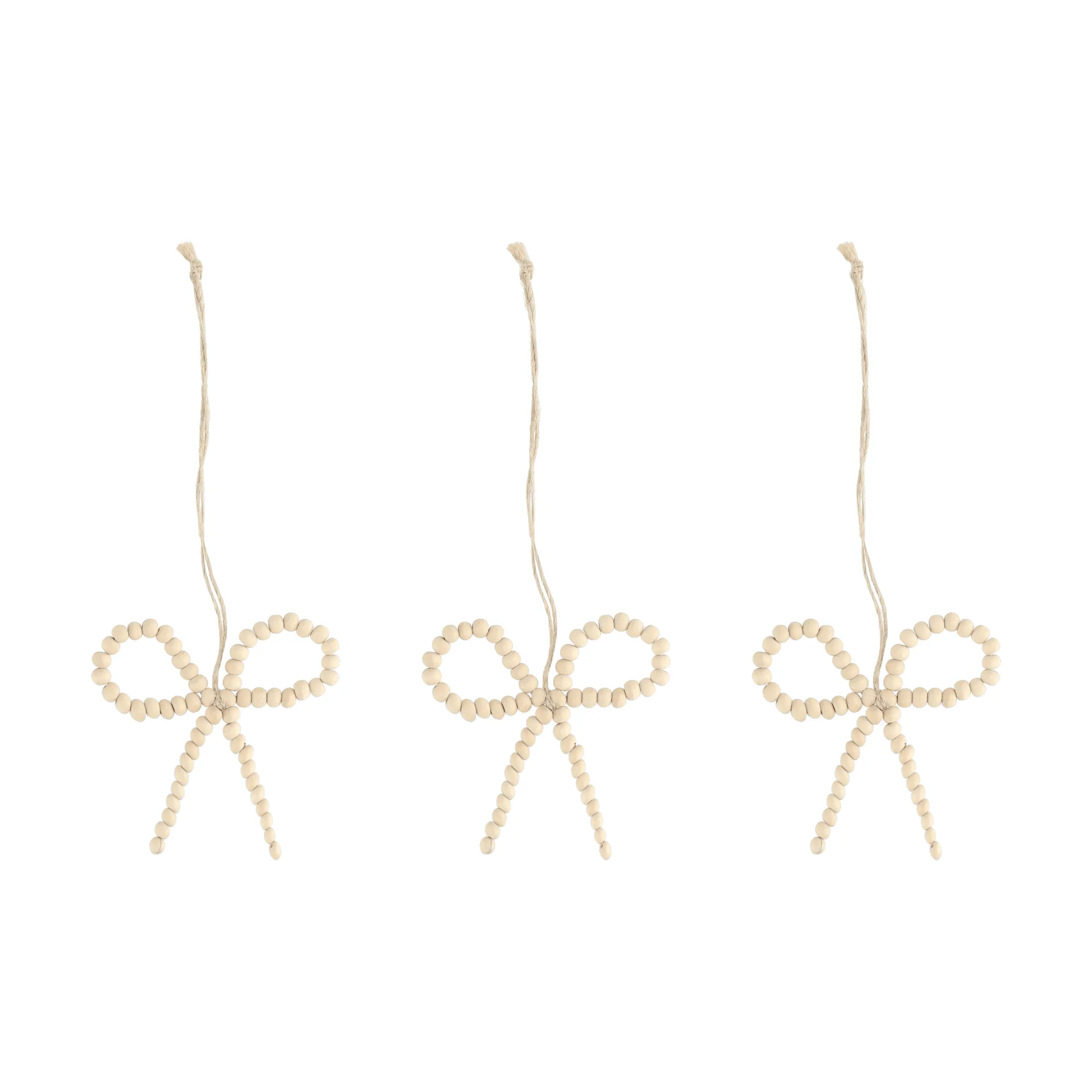 Adorno colgante navideño de lazo Craft, 3-pack, Natural Scandi Living