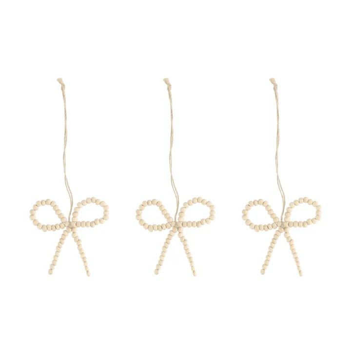 Adorno colgante navideño de lazo Craft, 3-pack - Natural - Scandi Living