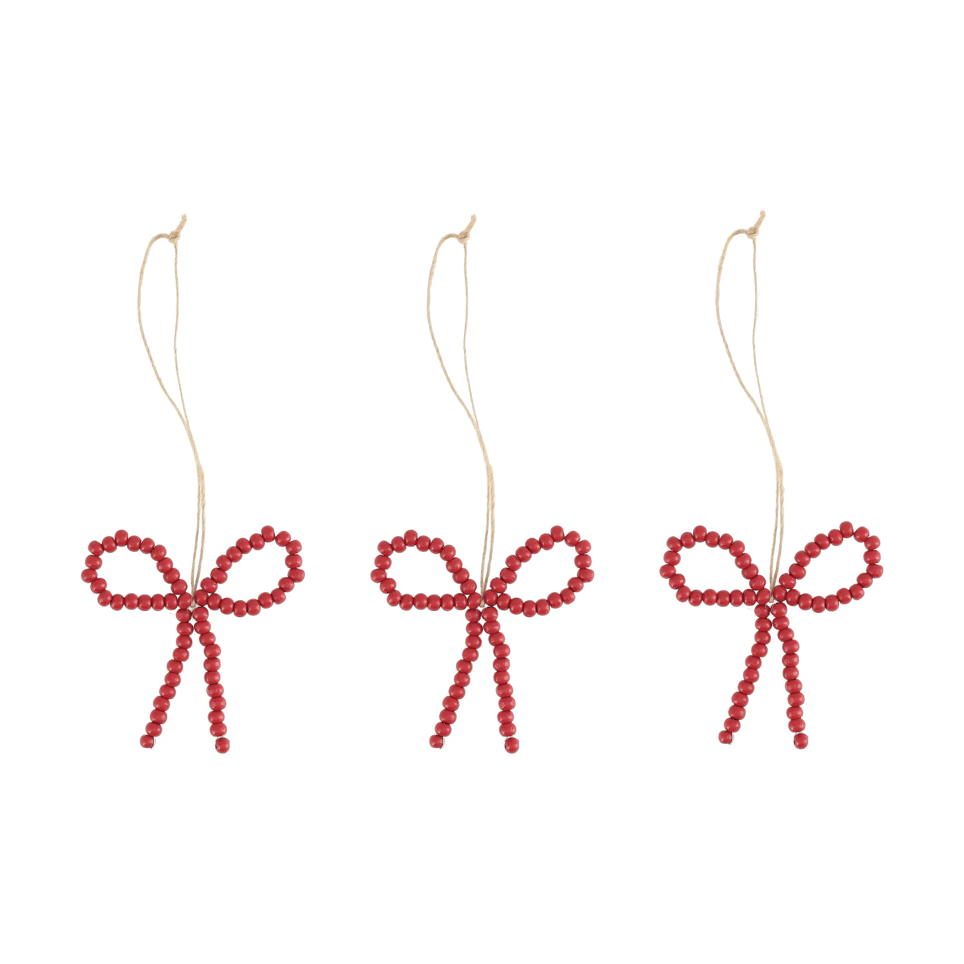 Adorno colgante navideño de lazo Craft, 3-pack, Rojo Scandi Living