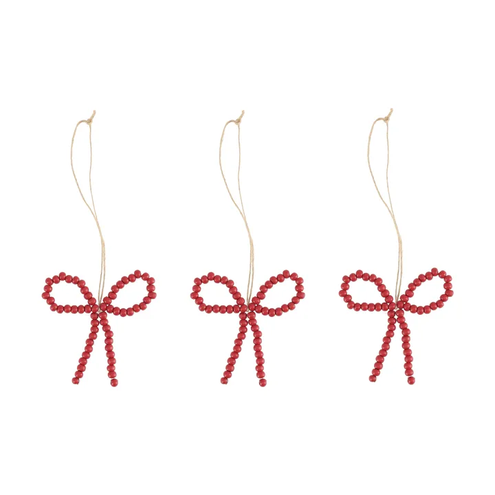 Adorno colgante navideño de lazo Craft, 3-pack - Rojo - Scandi Living