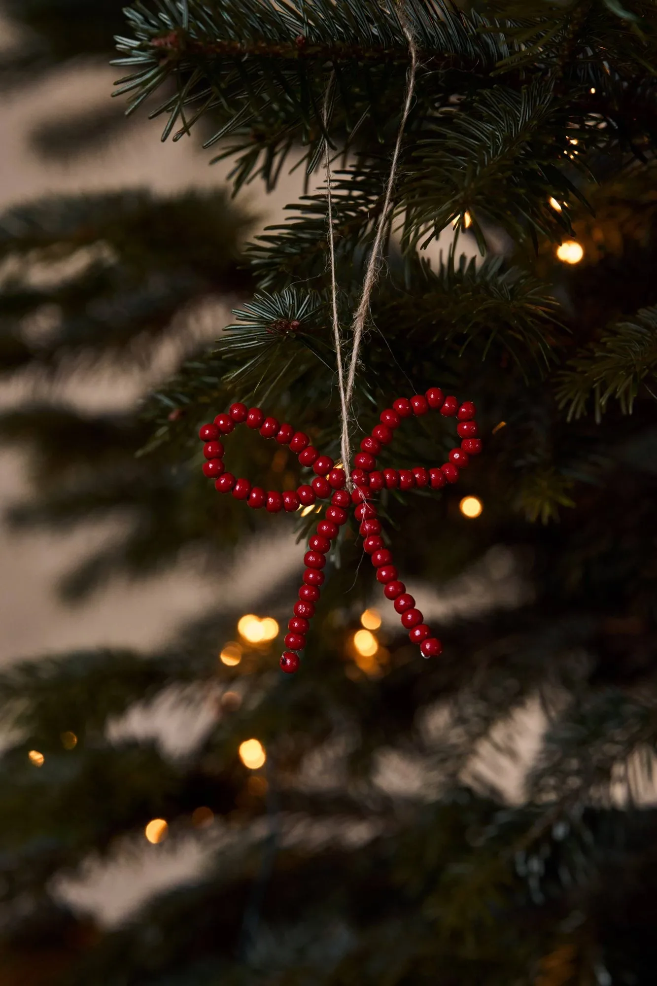 Adorno colgante navideño de lazo Craft, 3-pack, Rojo Scandi Living