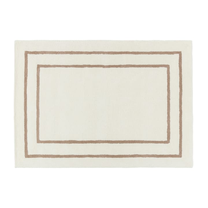 Alfombra de lana Borders blanco-beige - 170x240 cm - Scandi Living