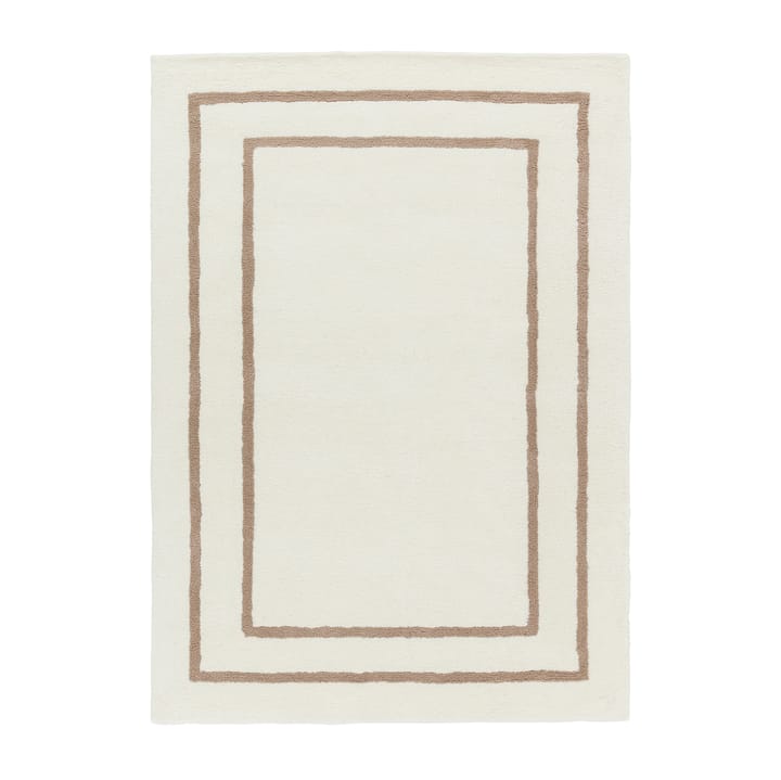Alfombra de lana Borders, Blanco-beige 170x240 cm Scandi Living