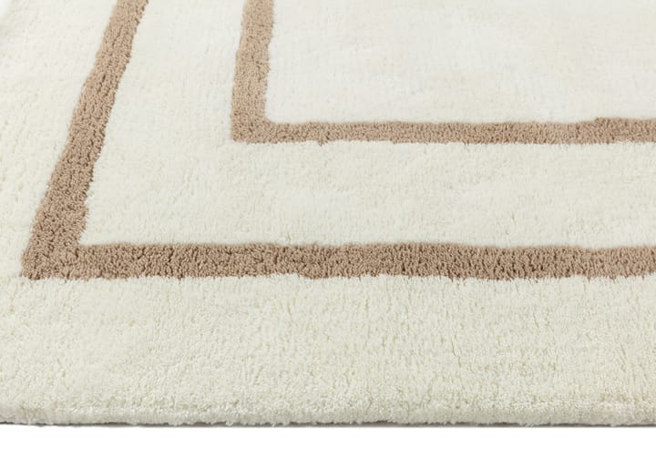 Alfombra de lana Borders, Blanco-beige 170x240 cm Scandi Living