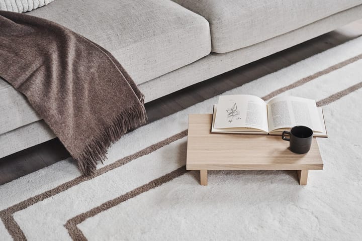 Alfombra de lana Borders, Blanco-beige 170x240 cm Scandi Living