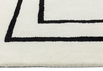 Alfombra de lana Borders - Blanco-negro 170x240 cm - Scandi Living