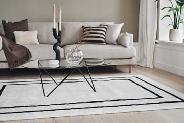 Alfombra de lana Borders - Blanco-negro 170x240 cm - Scandi Living