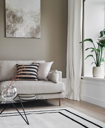 Alfombra de lana Borders - Blanco-negro 200x300 cm - Scandi Living