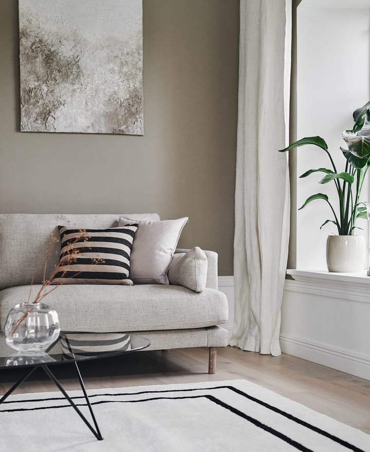Alfombra de lana Borders, Blanco-negro 200x300 cm Scandi Living