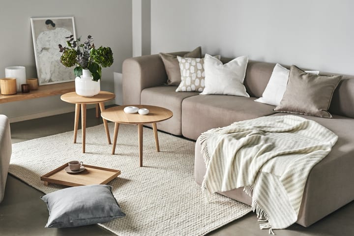 Alfombra de lana Braided blanco natural, 170x240 cm Scandi Living