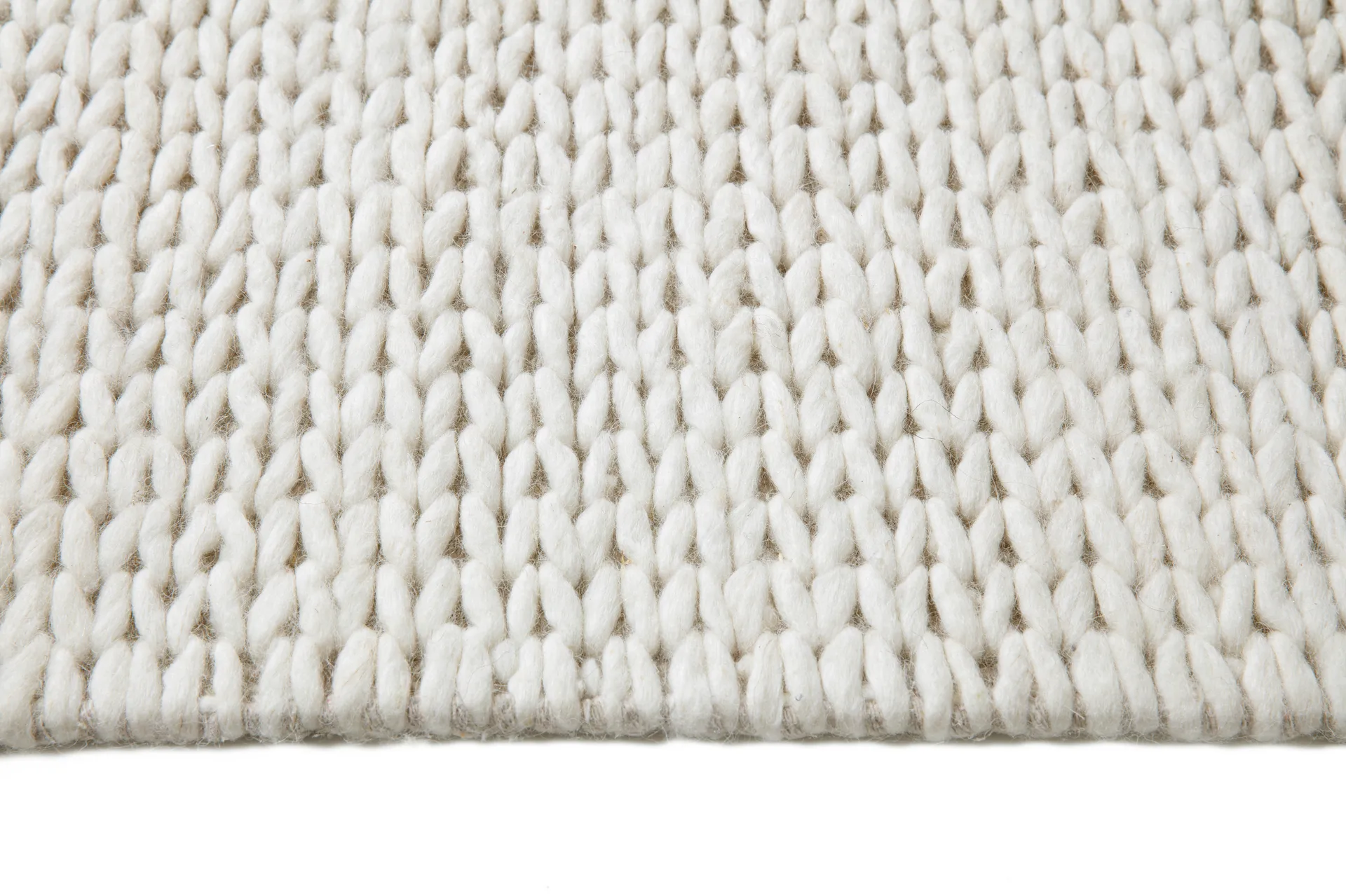 Alfombra de lana Braided blanco natural, 200x300 cm Scandi Living