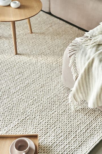 Alfombra de lana Braided blanco natural - 200x300 cm - Scandi Living