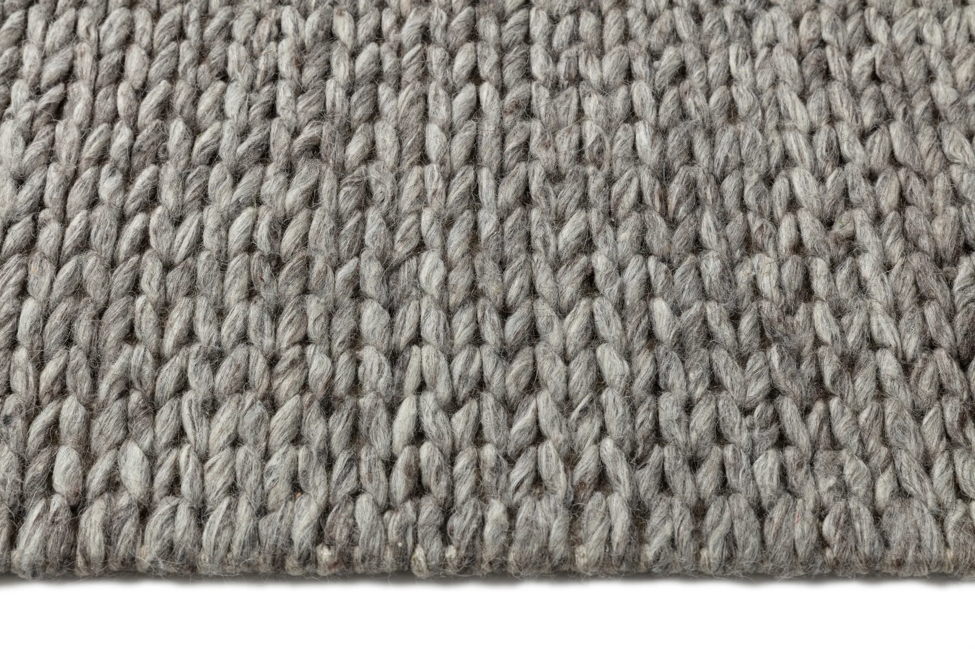 Alfombra de lana Braided gris natural, 200x300 cm Scandi Living