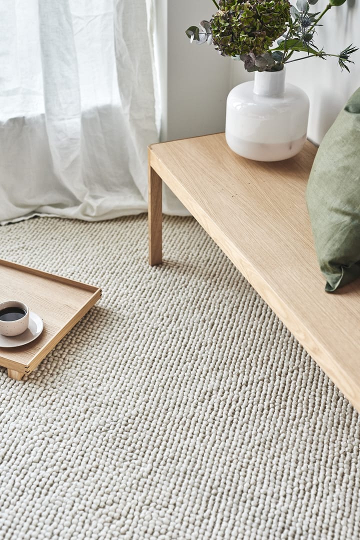 Alfombra de lana Flock blanco natural, 170x240 cm Scandi Living
