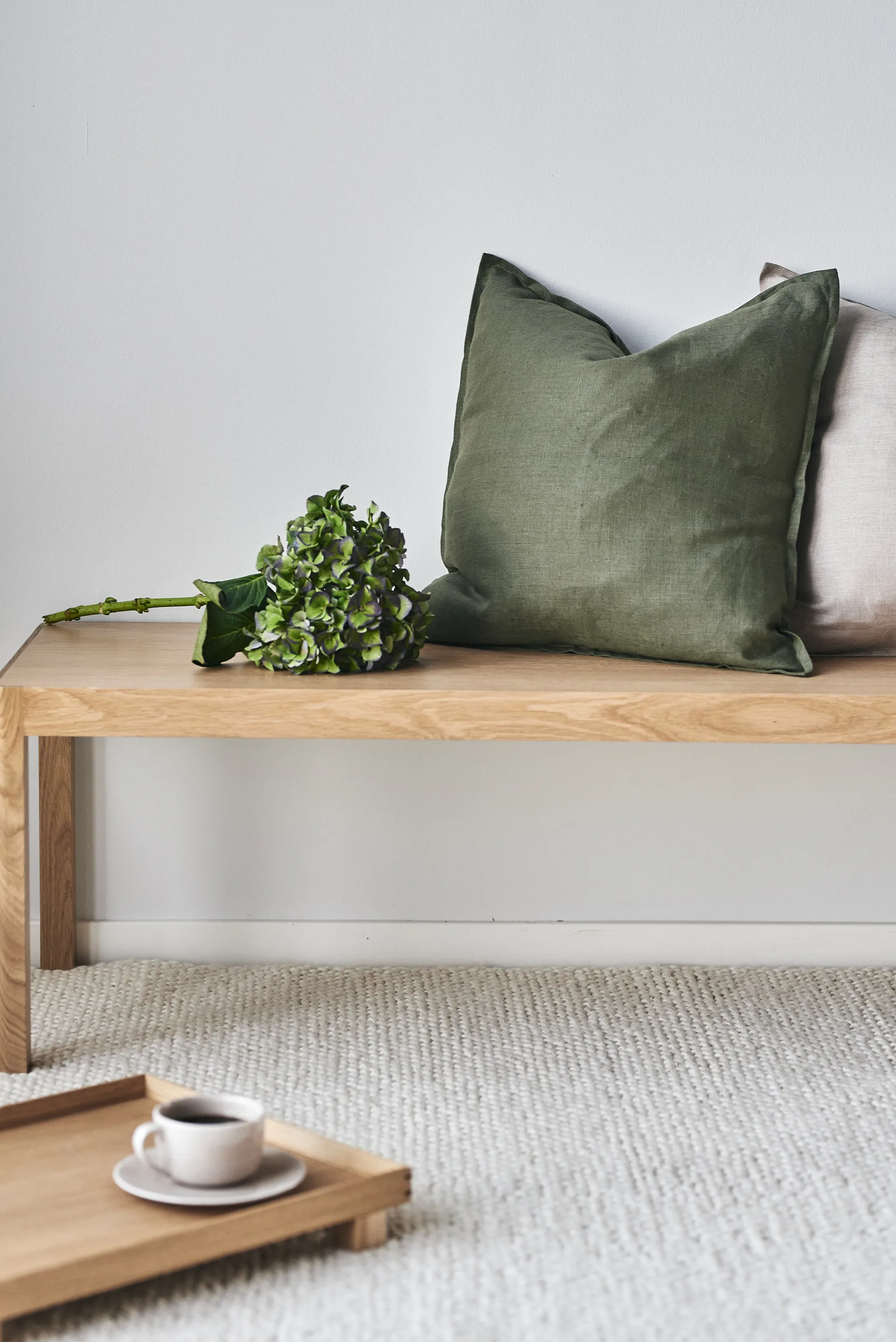 Alfombra de lana Flock blanco natural, 170x240 cm Scandi Living