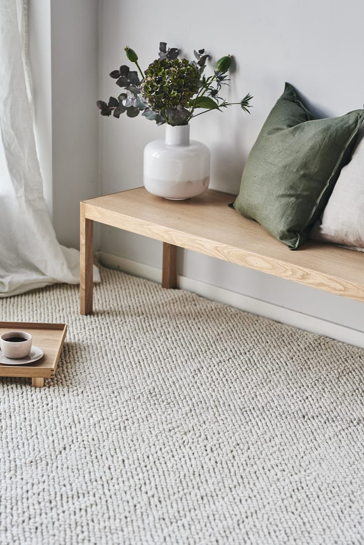 Alfombra de lana Flock blanco natural, 200x300 cm Scandi Living