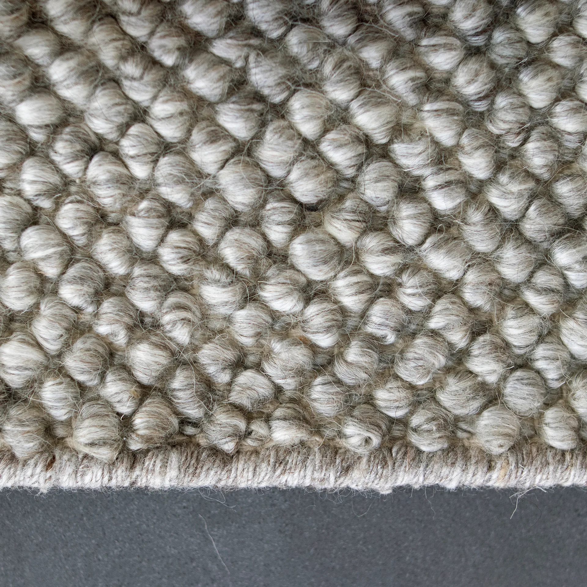 Alfombra de lana Flock gris natural, 170x240 cm Scandi Living