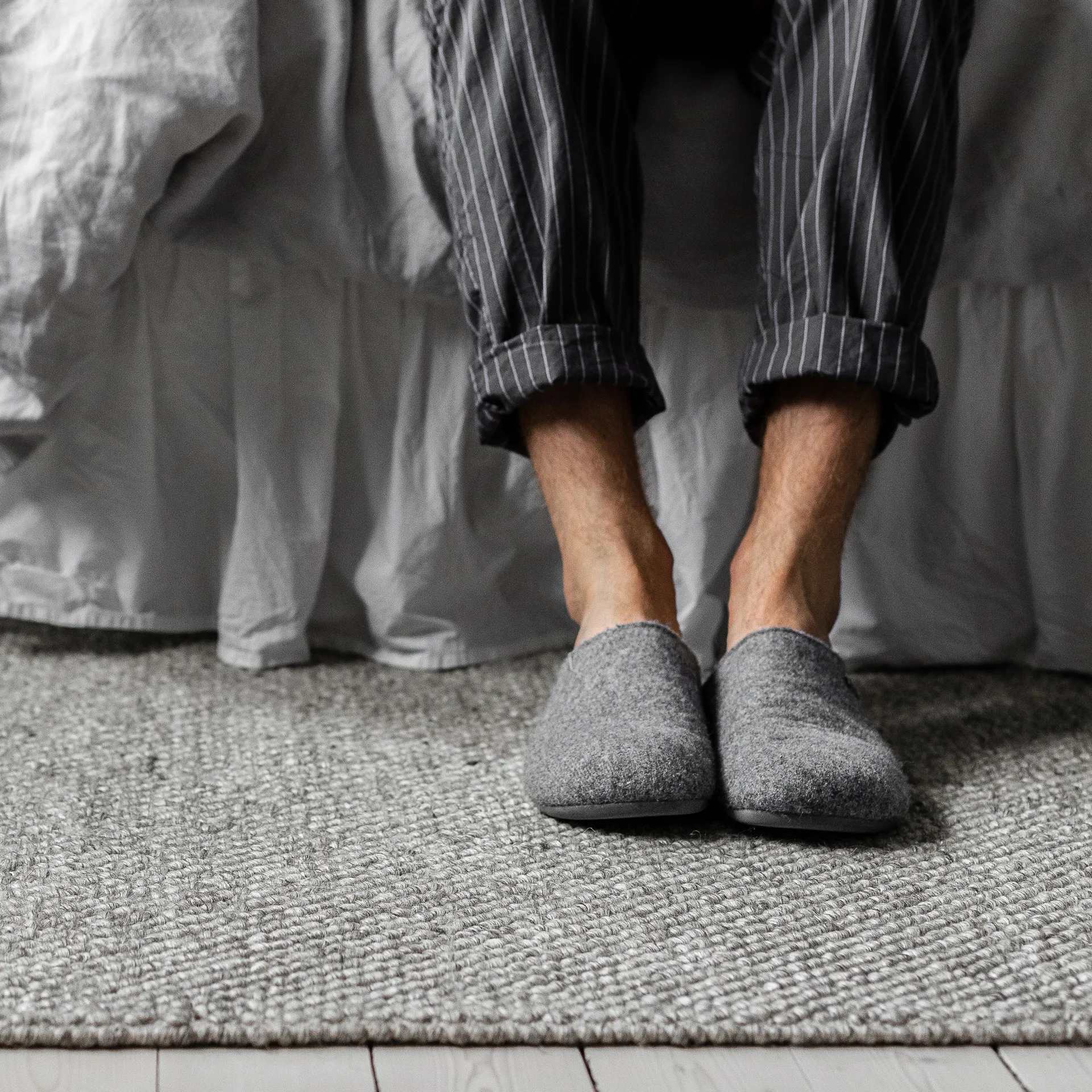 Alfombra de lana Flock gris natural, 200x300 cm Scandi Living