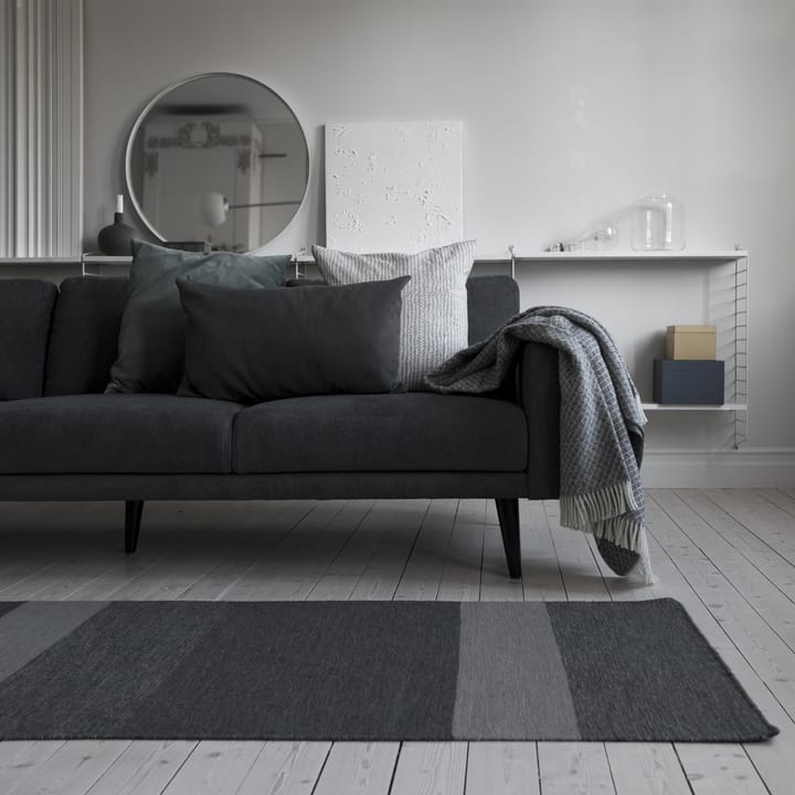 Alfombra de lana Granite gris oscuro, 80 x 240 cm Scandi Living