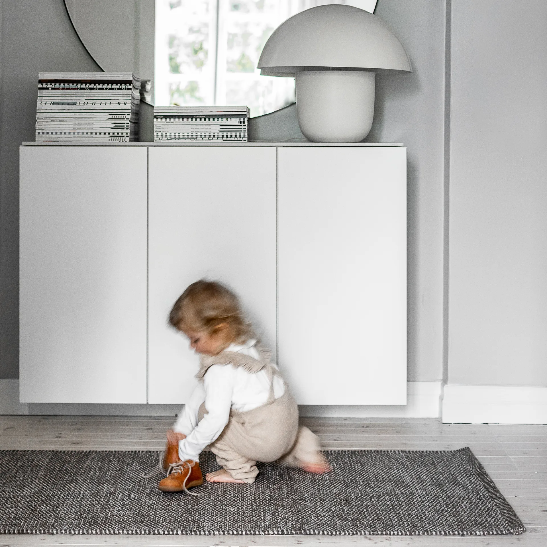 Alfombra de lana Lea gris natural, 80x240 cm Scandi Living