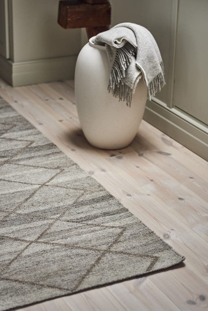 Alfombra de lana Peak gris natural - 80 x 240 cm - Scandi Living