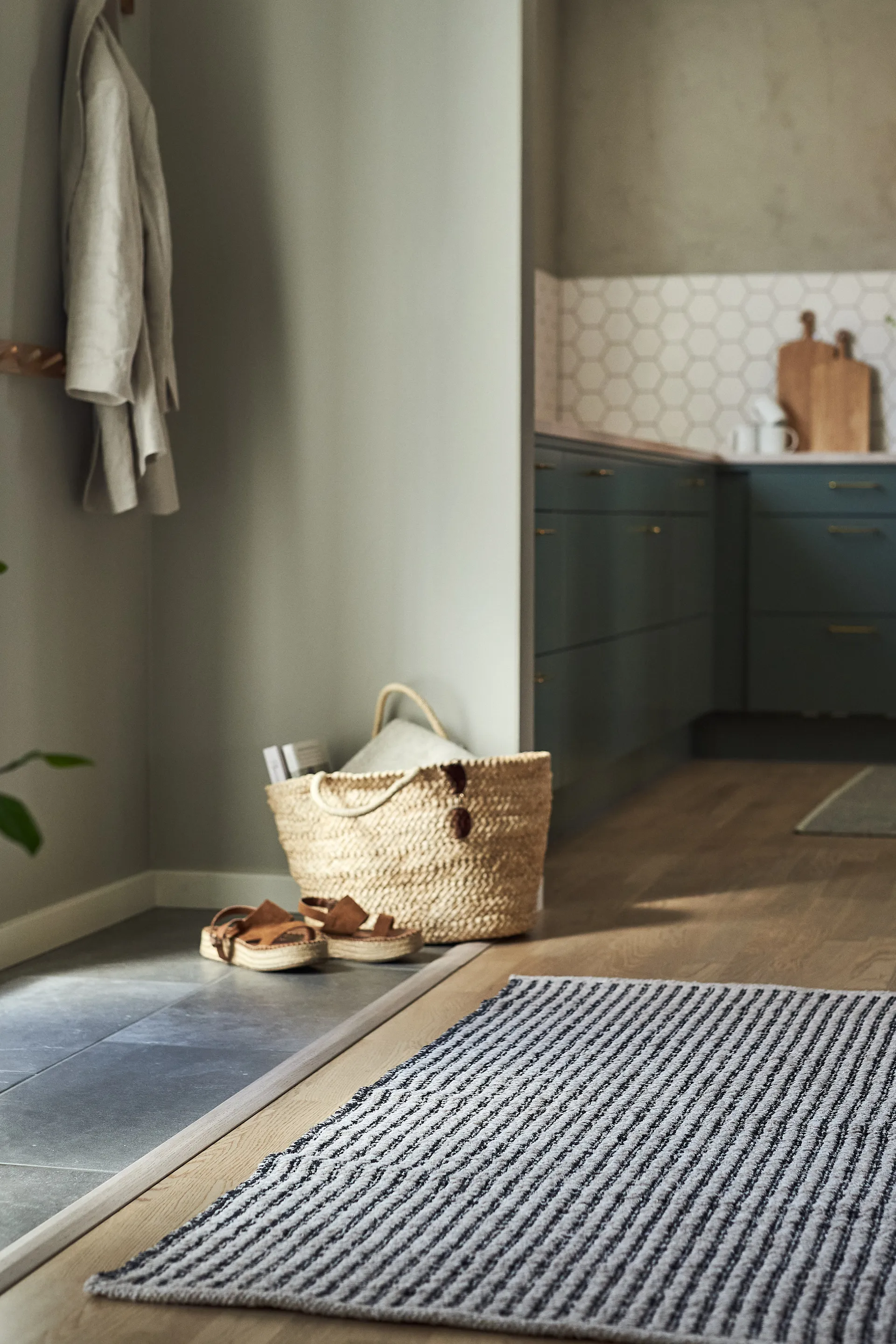 Alfombra Harvest beige-negro, 70x150cm Scandi Living