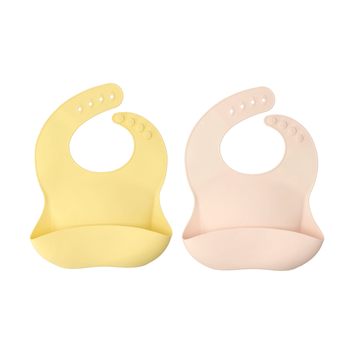 Babero de silicona Silly, 2-pack - Blush-lemon - Scandi Living