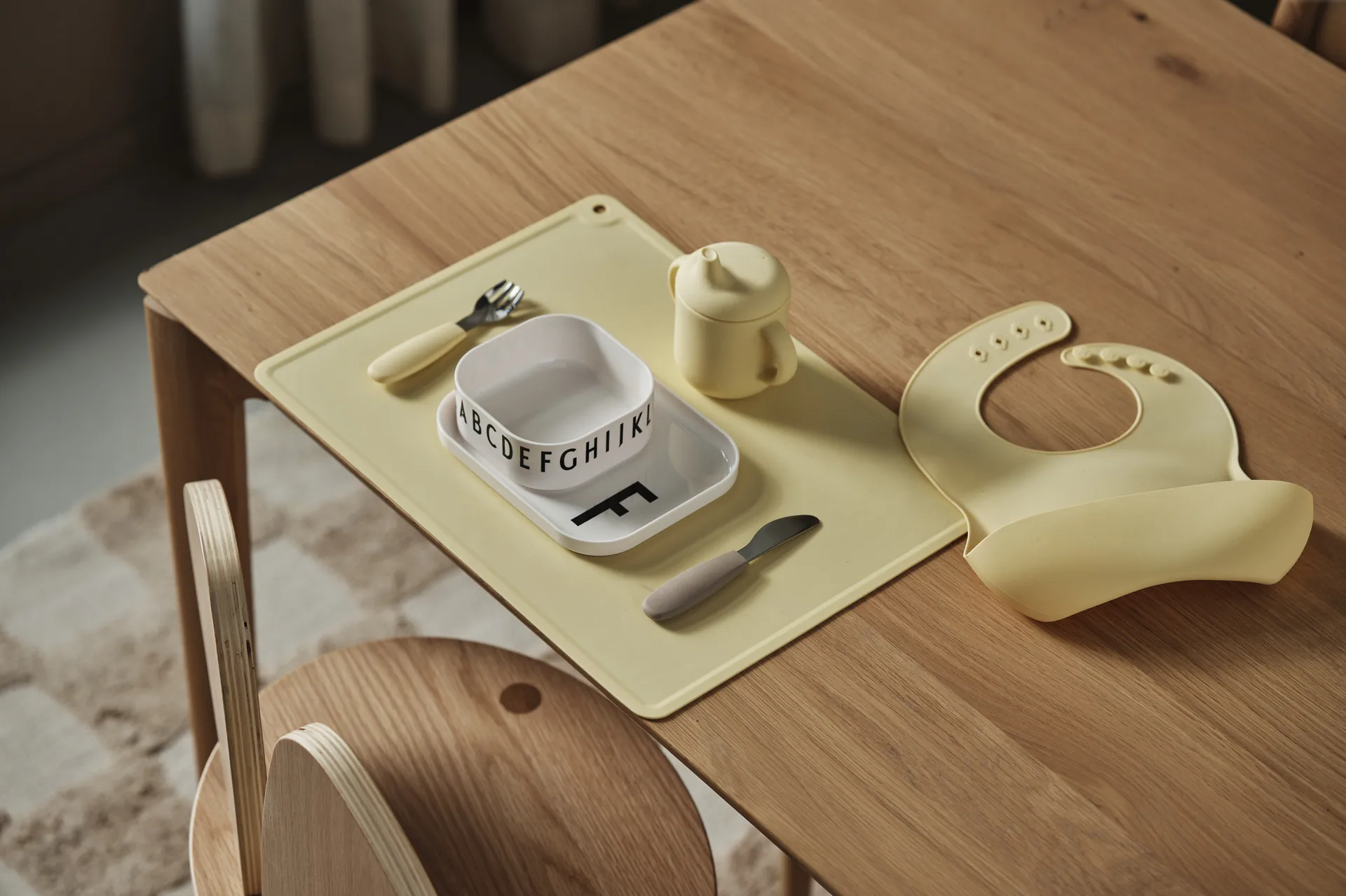 Babero de silicona Silly, 2-pack, Blush-lemon Scandi Living