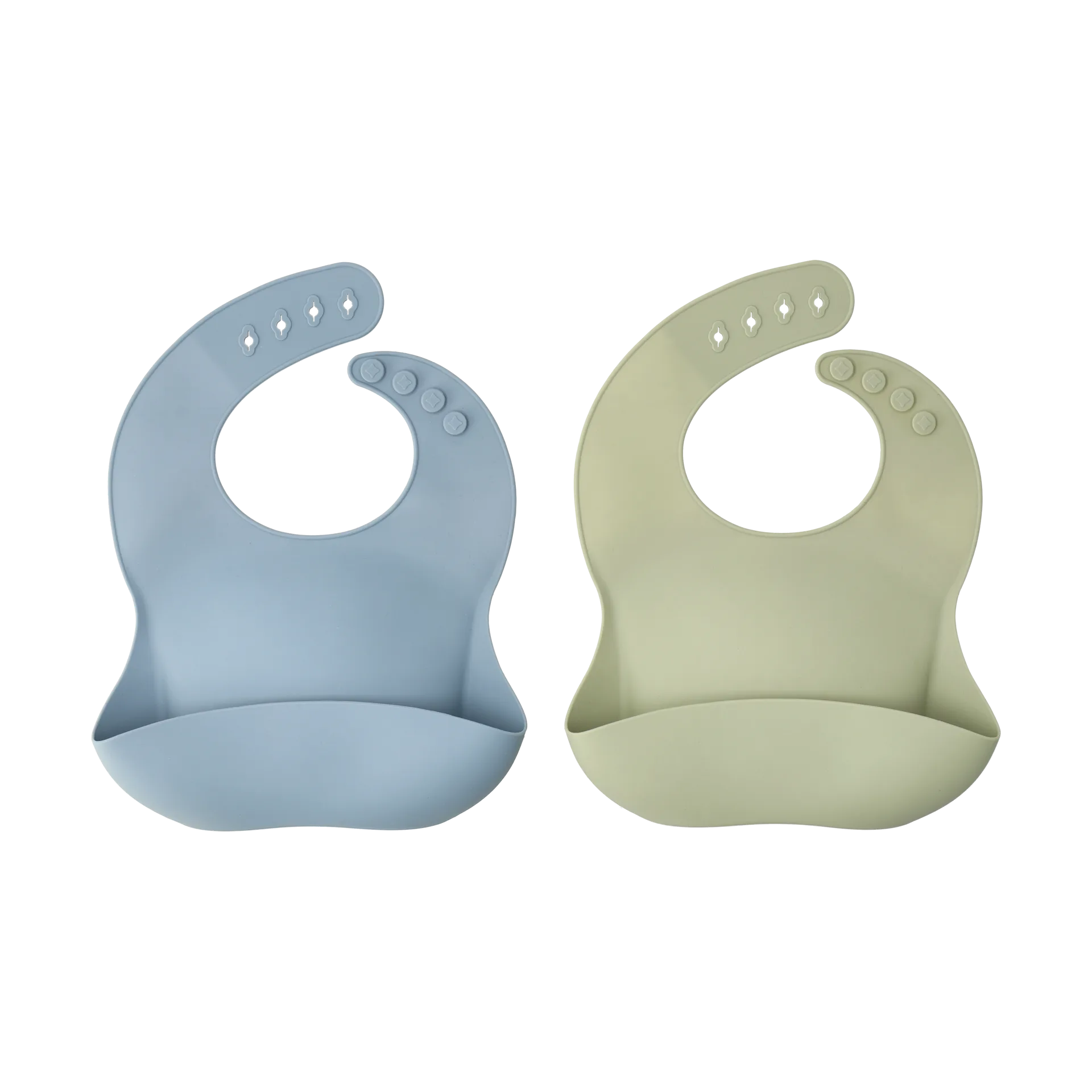 Babero de silicona Silly, 2-pack, Green-blue Scandi Living