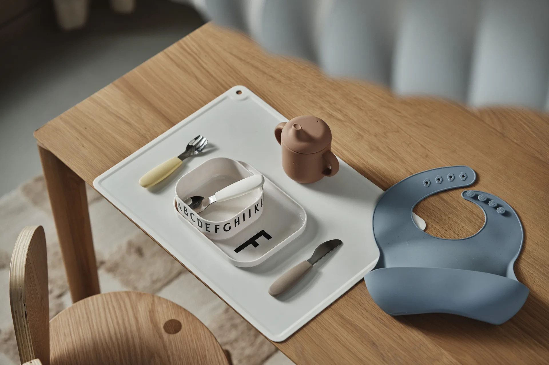 Babero de silicona Silly, 2-pack, Green-blue Scandi Living