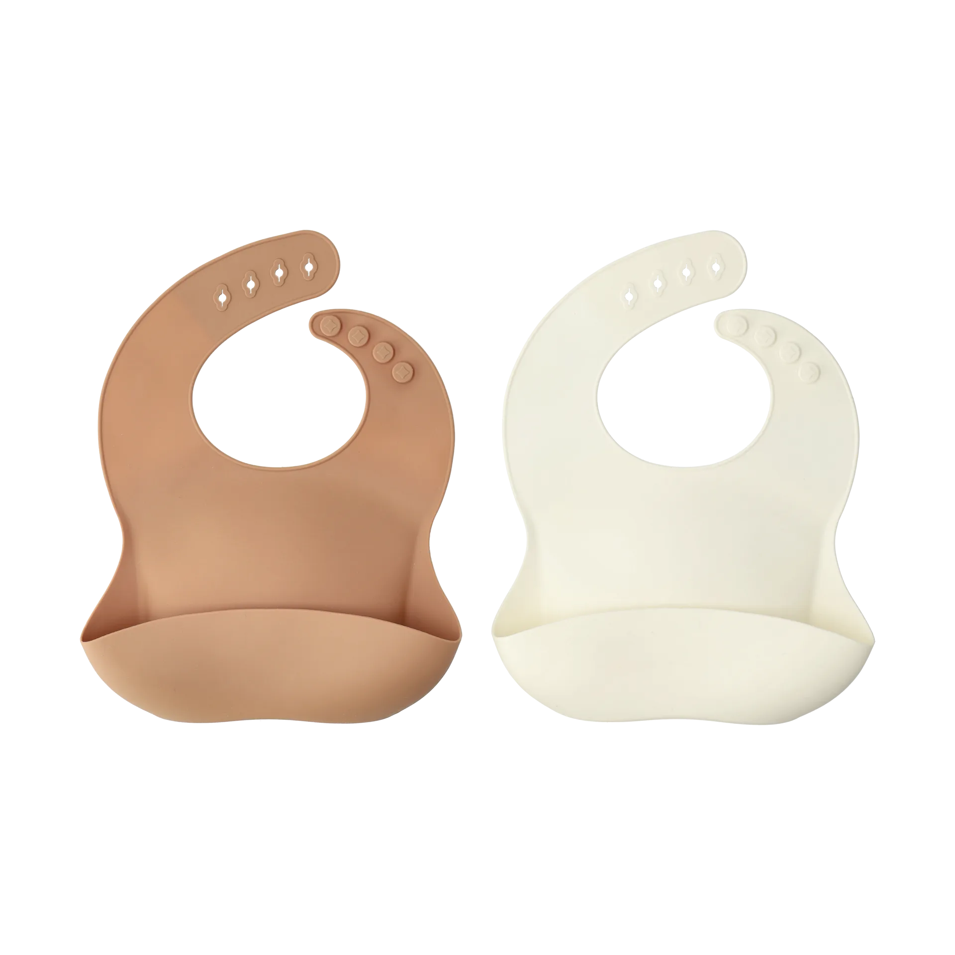 Babero de silicona Silly, 2-pack, Vanilla-hazel Scandi Living