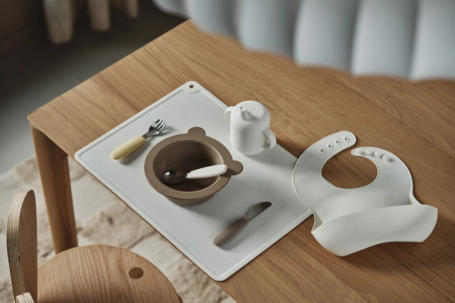 Babero de silicona Silly, 2-pack, Vanilla-hazel Scandi Living