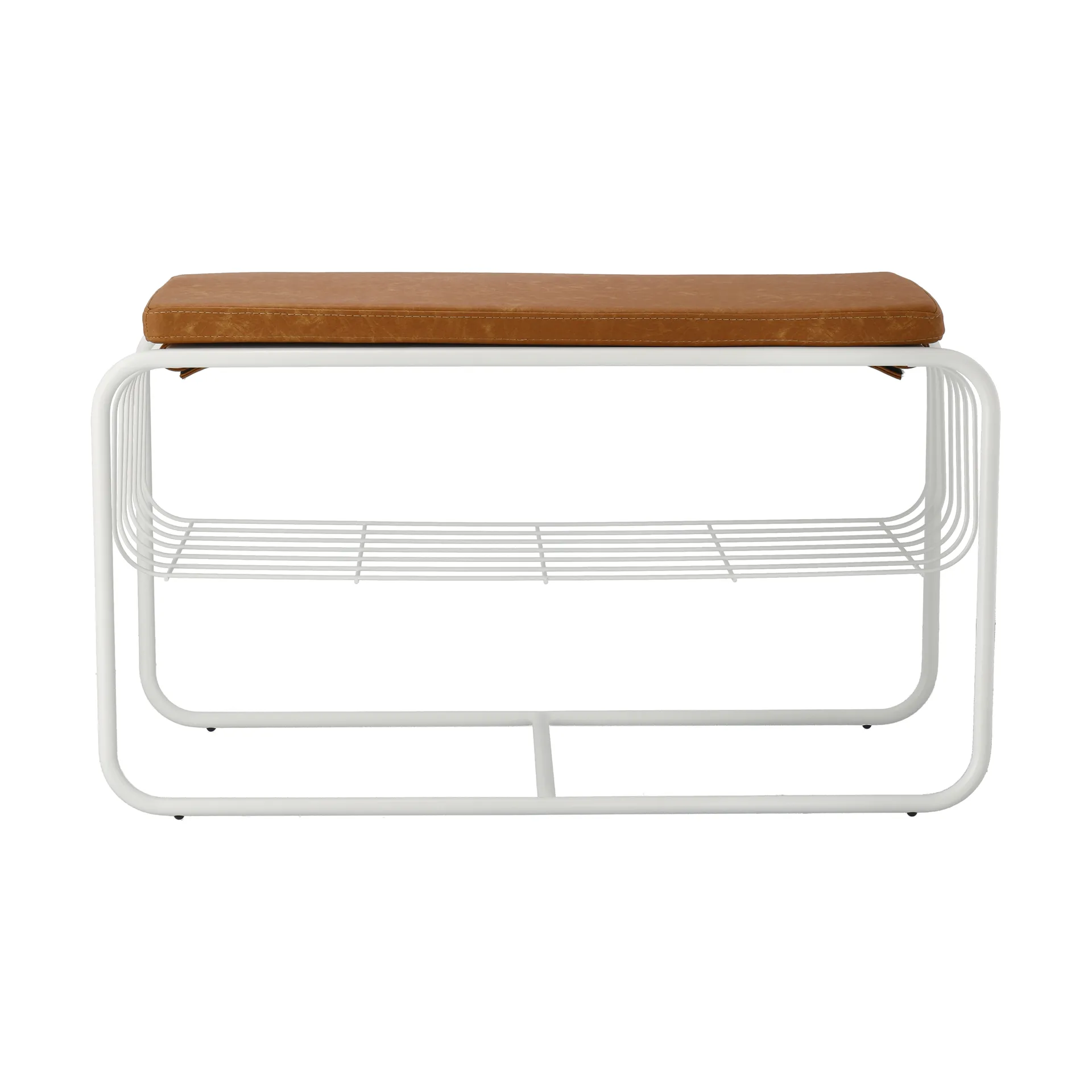 Banco/estante zapatero Nod 80x36x42 cm, White Scandi Living