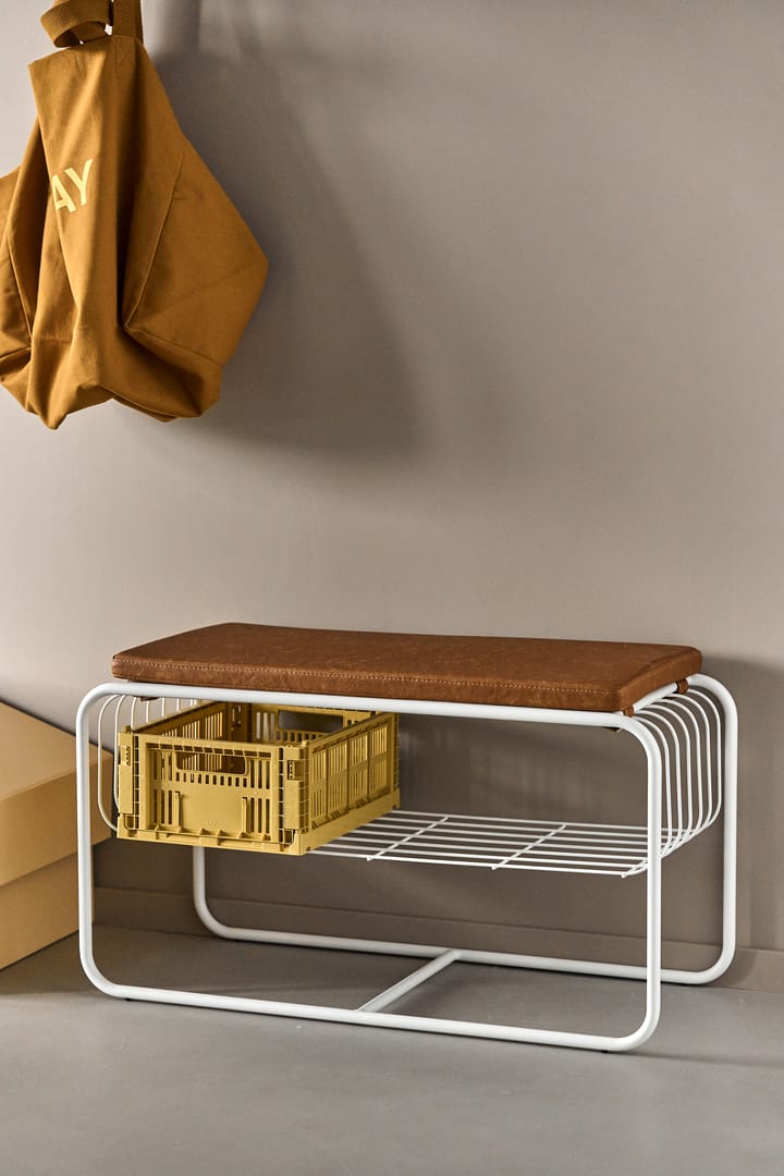 Banco/estante zapatero Nod 80x36x42 cm, White Scandi Living