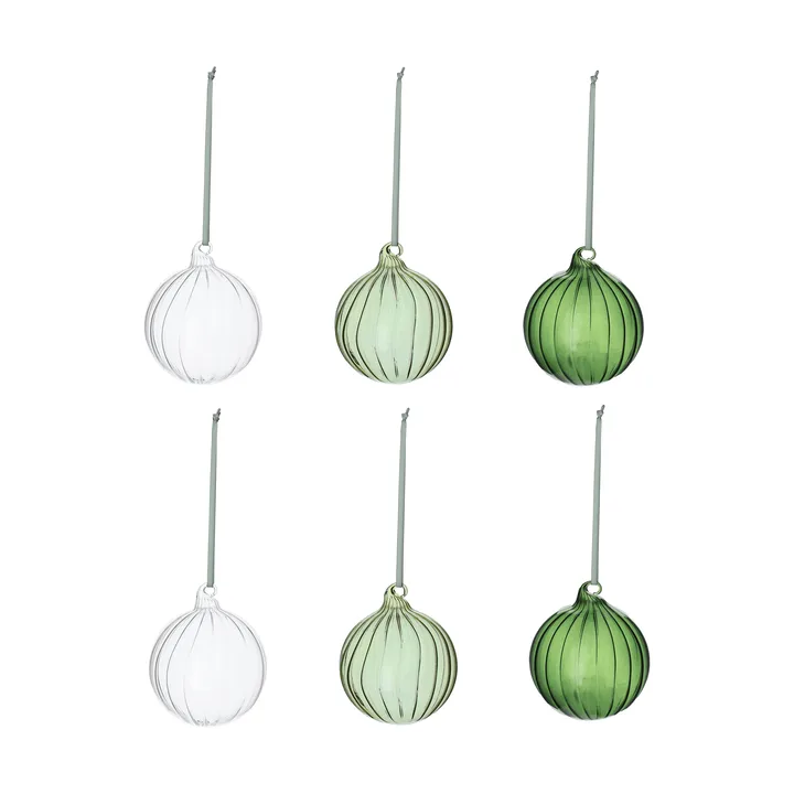 Bola de Navidad Clarity , 6 piezas - Verde - Scandi Living