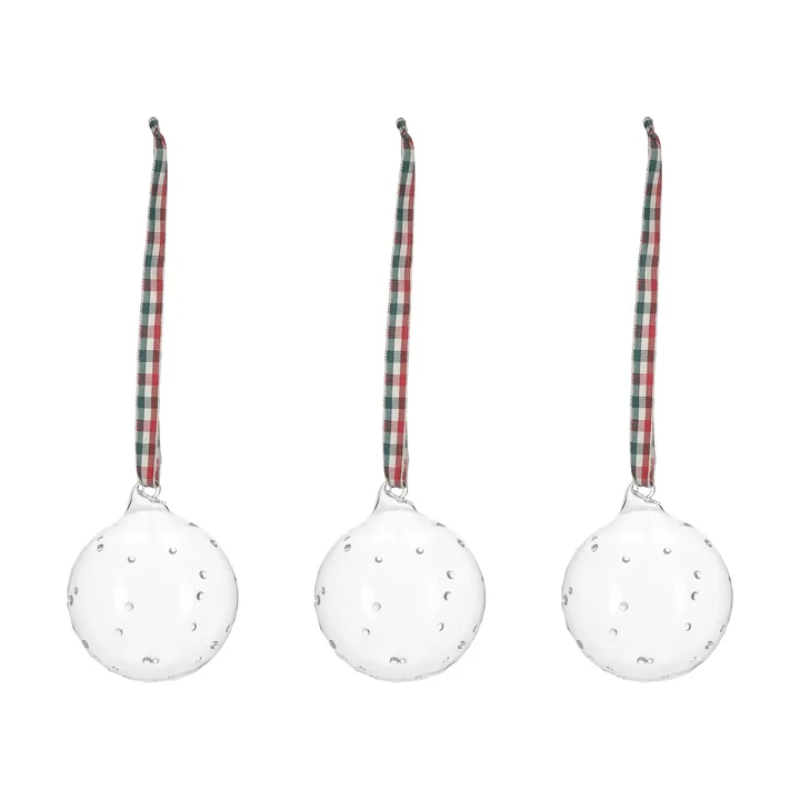 Bola de Navidad con lazo Grace, 3-pack - Blanco - Scandi Living